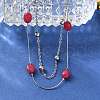 304 Stainless Steel & Dyed Natural Malaysia Jade Double Layer Necklaces for Women NJEW-A045-19P-3