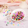 Two Tone Transparent Crackle Acrylic Beads CACR-TA0001-01-7