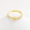 Adjustable Brass Micro Pave Clear Cubic Zirconia Finger Rings for Women FS-WG712C8-26-1