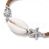 Natural Cowrie Shell Braided Bead Bracelets for Women BJEW-JB11765-04-3