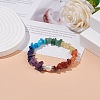 Mixed Gemstone Chips Beaded Stretch Bracelet with Natural Pearl BJEW-JB08166-01-2