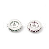 Brass Micro Pave Cubic Zirconia Beads KK-R216-10C-S-1