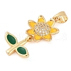 Rack Plating Brass Micro Pave Cubic Zirconia Charms KK-P287-07G-2