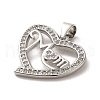 Mother's Day Brass Micro Pave Cubic Zirconia Pendants ZIRC-P114-09P-2