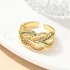 304 Stainless Steel Criss Cross Rings RJEW-B109-08G-02-2
