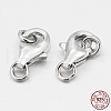Anti-Tarnish Rhodium Plated 925 Sterling Silver Lobster Claw Clasps STER-O015-A-04-2