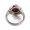 Natural Mixed Stone Round Adjustable Rings RJEW-K271-04P-5