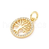 Brass Micro Pave Cubic Zirconia Pendants KK-D325-57G-02-2