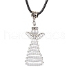 Seed Beads Loom Angel Pendant Necklaces NJEW-MZ00061-04-1