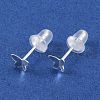999 Fine Silver Stud Earrings for Women EJEW-S215-30S-04-2