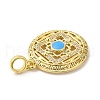 Rack Plating Brass Cubic Zirconia with Enaml Pendants KK-Q772-19G-3