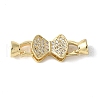 Brass Pave Clear Cubic Zirconia Fold Over Clasps KK-M320-30G-1