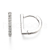 Clear Cubic Zirconia Rectangle Hoop Earrings EJEW-G321-03P-2