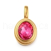 Golden Plated 304 Stainless Steel Rhinestone Pendants STAS-Q253-01G-02-1