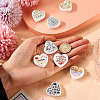 8Pcs 8 Style Heart Silicone Focal Beads SIL-TA0001-70-16