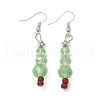 Christmas Glass Beads Dangle Earrings X-EJEW-JE01624-3