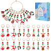 Christmas Theme Alloy Enamel Rhinestone Pendant Locking Stitch Markers HJEW-SC00001-1