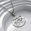 Viking Pentagram 304 Stainless Steel Pendant Necklaces NJEW-M096-01P-1