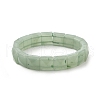 Sqaure Natural Green Aventurine Beads Stretch Bracelets for Women Men BJEW-C097-06O-4