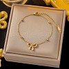 Stainless Steel Alloy Charm Anklets WG33B59-26-1