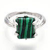 Synthetic Malachite Geometry Finger Rings RJEW-N044-02-4