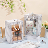 Folding Marble Print Paper Gift Bags with Handle and Plastic Visible Window ABAG-WH0038-53-5