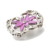 Brass Crystal Rhinestone Oval with Flower Multi-Strands Links KK-P306-14P-3