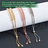  6Pcs 3 Colors Half Finished Brass Cubic Zirconia Slider Bracelets ZIRC-NB0002-02-4