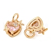 Rack Plating Brass Micro Pave Clear Cubic Zirconia Charms KK-F089-11G-2