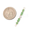 7Pcs 7 Styles Baking Paint Rondelle Glass & Shell Pearl Beaded Connector Charms PALLOY-JF03701-2