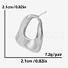 304 Stainless Steel Fashion Oval Stud Earrings for Women RE6762-1-2