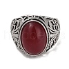 Oval Resin Finger Ring RJEW-B107-06AS-01-3