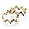Brass Micro Pave Cubic Zirconia Finger Rings RJEW-S045-005G-NR-2
