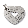 201 Stainless Steel Pendants STAS-Q342-50P-1