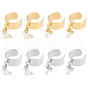 8Pcs 4 Style 304 Stainless Steel Open Cuff Rings Set RJEW-AB00011-1