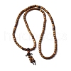 Wood Round Beads Wrap Bracelets BJEW-U041-02A-4