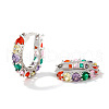 Vintage Colorful Circle Brass Cubic Zirconia Hoop Earrings FK0958-5