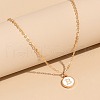 Alloy White Enamel Disc with Initial Pendant Necklaces for Women WG552C5-02-1