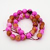 Natural Fire Crackle Agate Faceted Round Beads Strands G-A134-02G-8mm-2