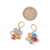 Glass Seed Beads Flower Leverback Earrings EJEW-MZ00427-02-3
