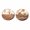 Transparent Resin & Walnut Wood Pendants X-RESI-T023-10-A01-2