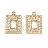 304 Stainless Steel Micro Pave Cubic Zirconia Pendants STAS-I325-025G-01-1