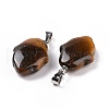 Natural Tiger Eye Pendants G-B041-03P-04-3
