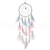 Iron Ring Woven Net/Web with Feather Wall Hanging Decoration PW-WG34969-01-1