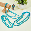 FIBLOOM 3Pcs 3 Style Synthetic Turquoise Oval & Nugget & Round Beaded Necklaces Set for Women NJEW-FI0001-04-7