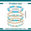 ANATTASOUL 3 Sets 3 Colors Polymer Clay Heishi Surfer Stretch Bracelets Set BJEW-AN0001-30-2