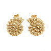 Shell Shape Brass Stud Earrings X-EJEW-Q811-25G-2