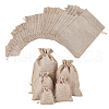  40Pcs 5 Sizes Polyester Imitation Burlap Packing Pouches Drawstring Bags ABAG-NB0001-65-1