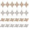 CHGCRAFT 48Pcs 2 Colors Alloy Crystal Rhinestone Connector Charms FIND-CA0005-43-1