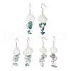 3Pair 3 Style Natural & Synthetic Mixed Gemstone & Shell Dangle Earrings EJEW-TA00280-1